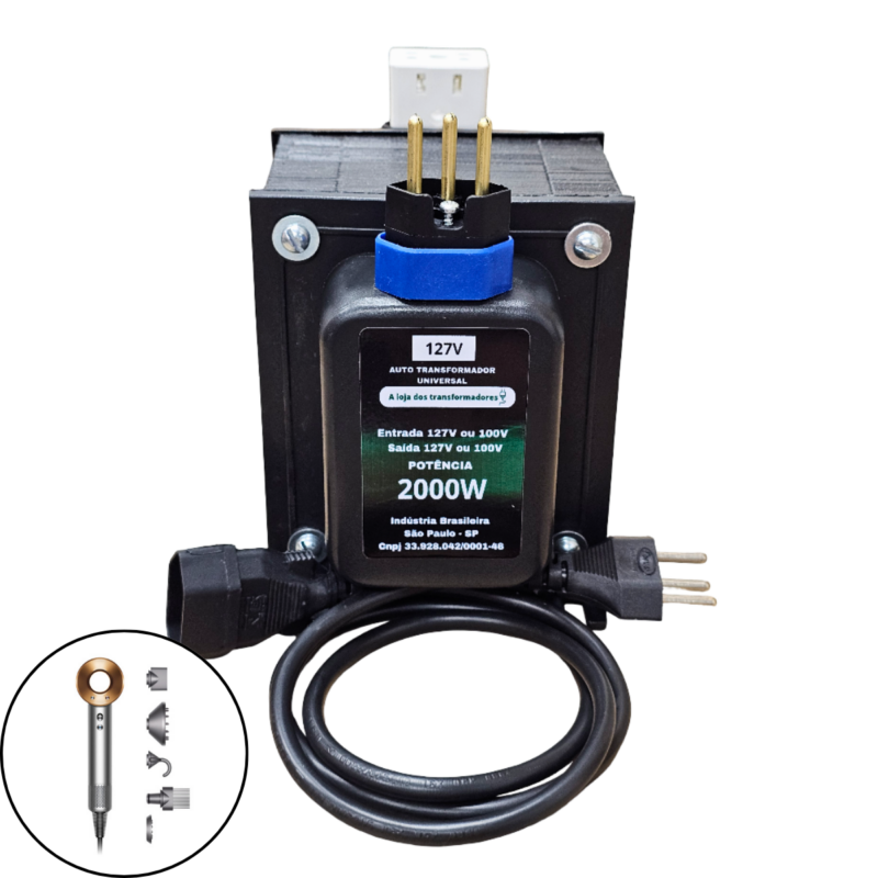 Auto Transformador 127v Para 100v 2000w Secador Dyson