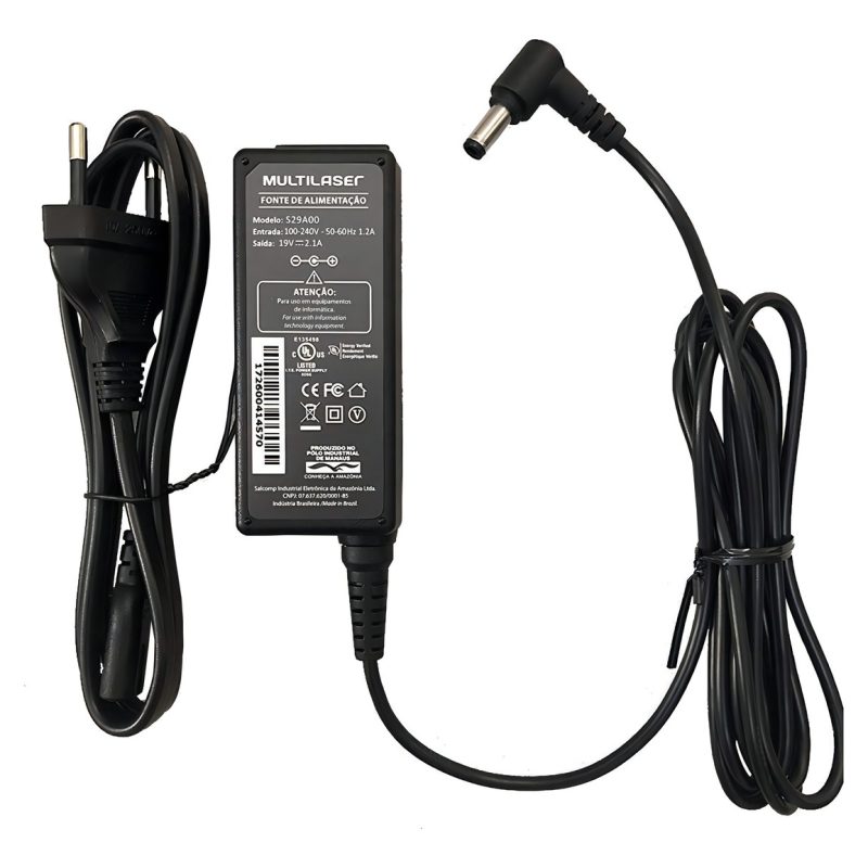 Carregador 19v 2.1a Pc201 Pc202 Pc203 Pc204 Pr947 Multilaser