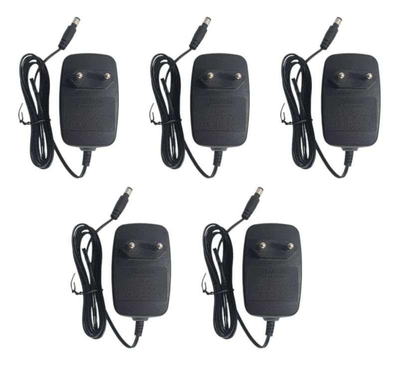 Kit 5 Fontes Carregadora 12v 1a Fctc03 Original Intelbras