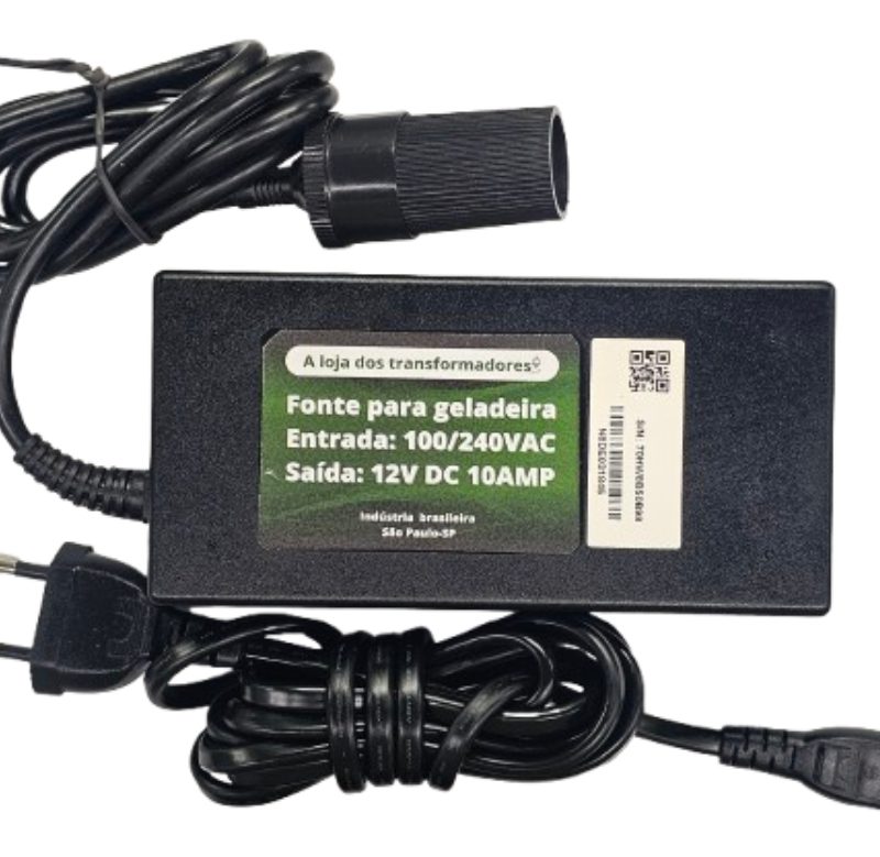 Fonte 12v Para Geladeira Portátil Automotivo Bivolt