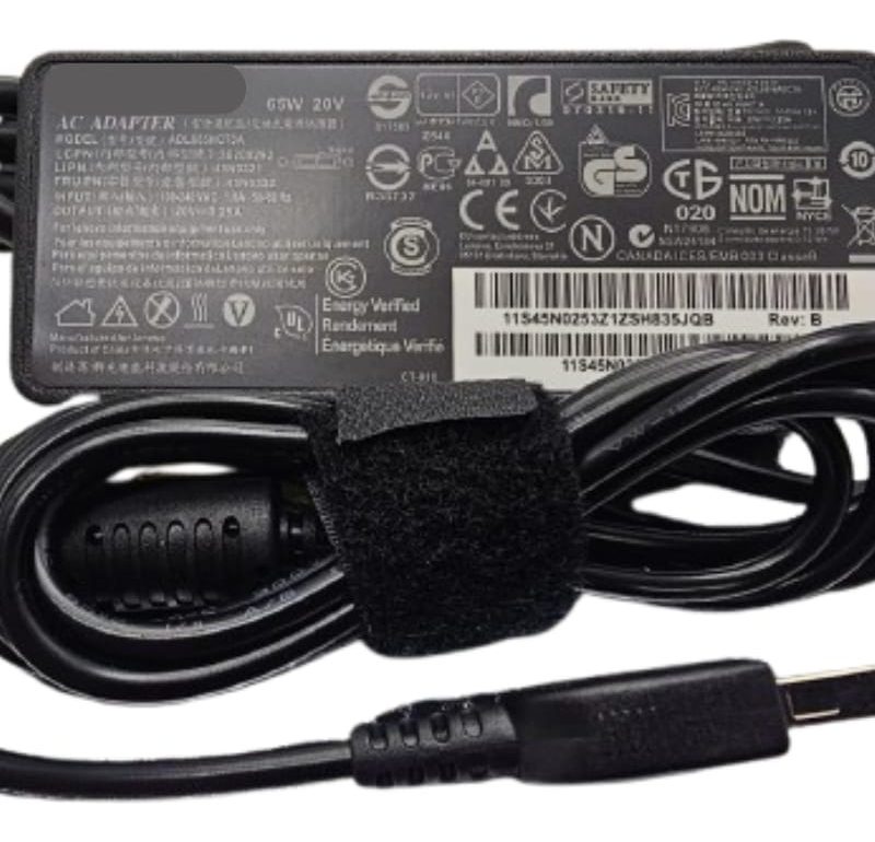 Fonte Compatível Com Lenovo 20v 3,25a Usb Retangular 65w