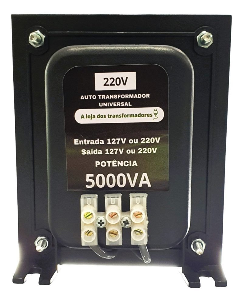 Auto Transformador 5000va Em Cobre Com Borne 110/220v